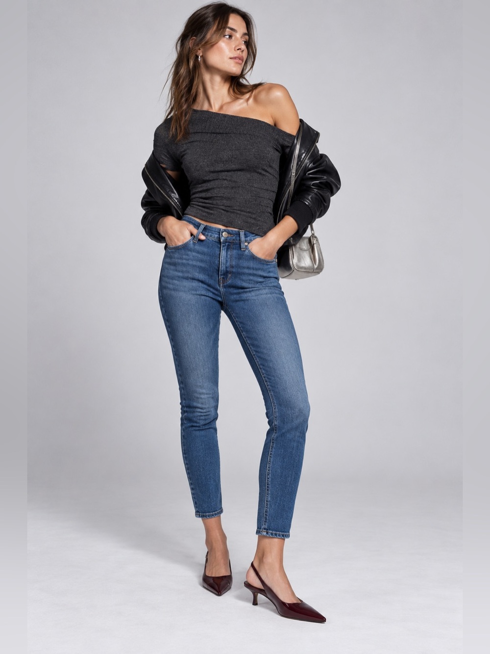 FRAME Le Skinny de Jeanne Crop Jeans Women’s 29 Medium Wash Denim